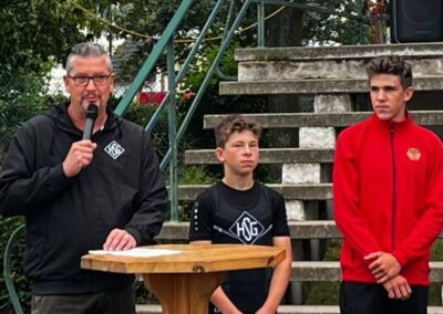 Deutsche Meister Lukas Drossart (rechts) und Linus Hoffmann (mitte)